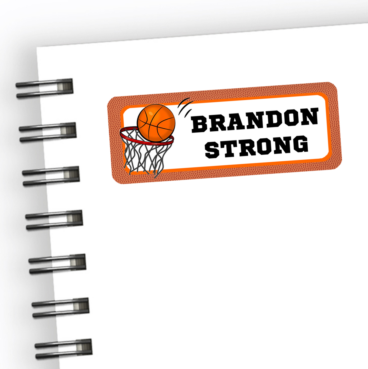 Basketball hoop back to school name label design