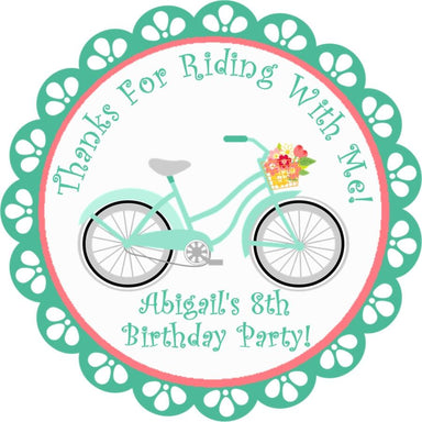 Bicycle Birthday Party Stickers