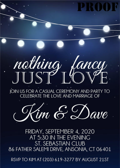 Bistro Light Wedding Invitation Reprint For Kim