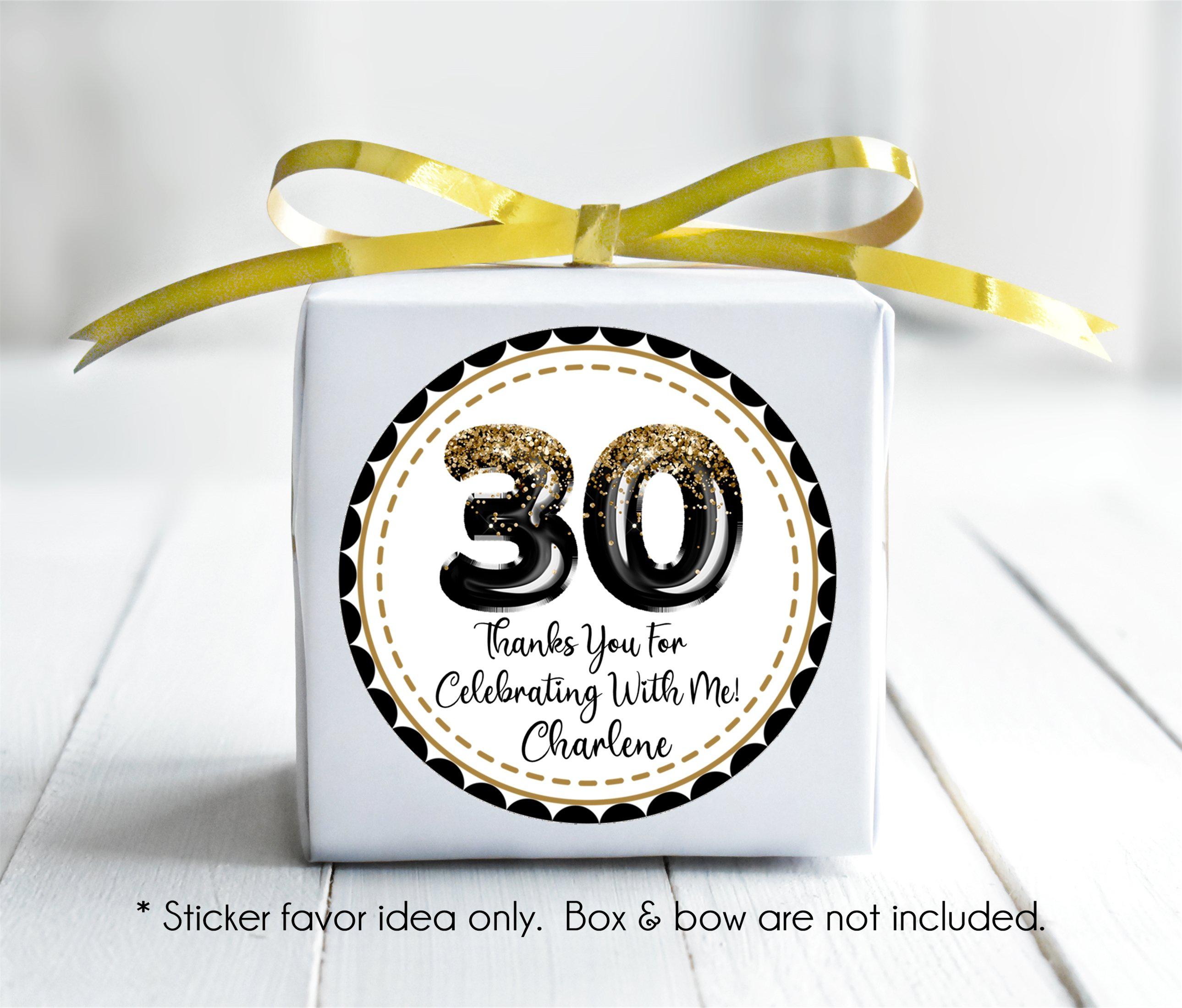 Black And Gold Birthday Party Stickers Or Favor Tags