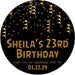 Black And Gold Confetti Birthday Party Stickers Or Favor Tags