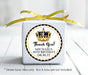 Black And Gold Royal Crown Birthday Party Stickers Or Favor Tags