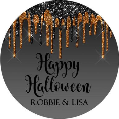 Black And Orange Halloween Stickers or Favor Tags