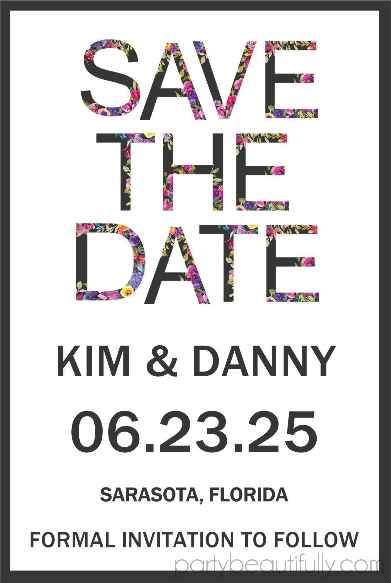 Black And White Modern Wedding Save The Date Cards