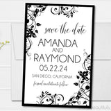 Black And White Wedding Save The Date Cards