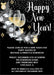 Black, Silver And Gold New Years Eve Party Invitations