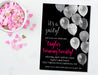 Black, White And Hot Pink Balloon Birthday Party Invitations