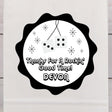 Black and white fuzzy dice 1950s party sticker