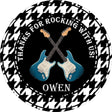 Black and white rock star guitar birthday sticker
