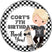 Black and white skateboard birthday sticker with skater character