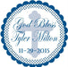 Blue And White God Bless Stickers Or Favor Tags