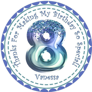 Blue Birthday Party Stickers