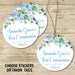 Blue Floral First Communion Stickers Or Favor Tags