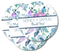 Blue & Lavender Tribal Wedding Stickers Or Favor Tags