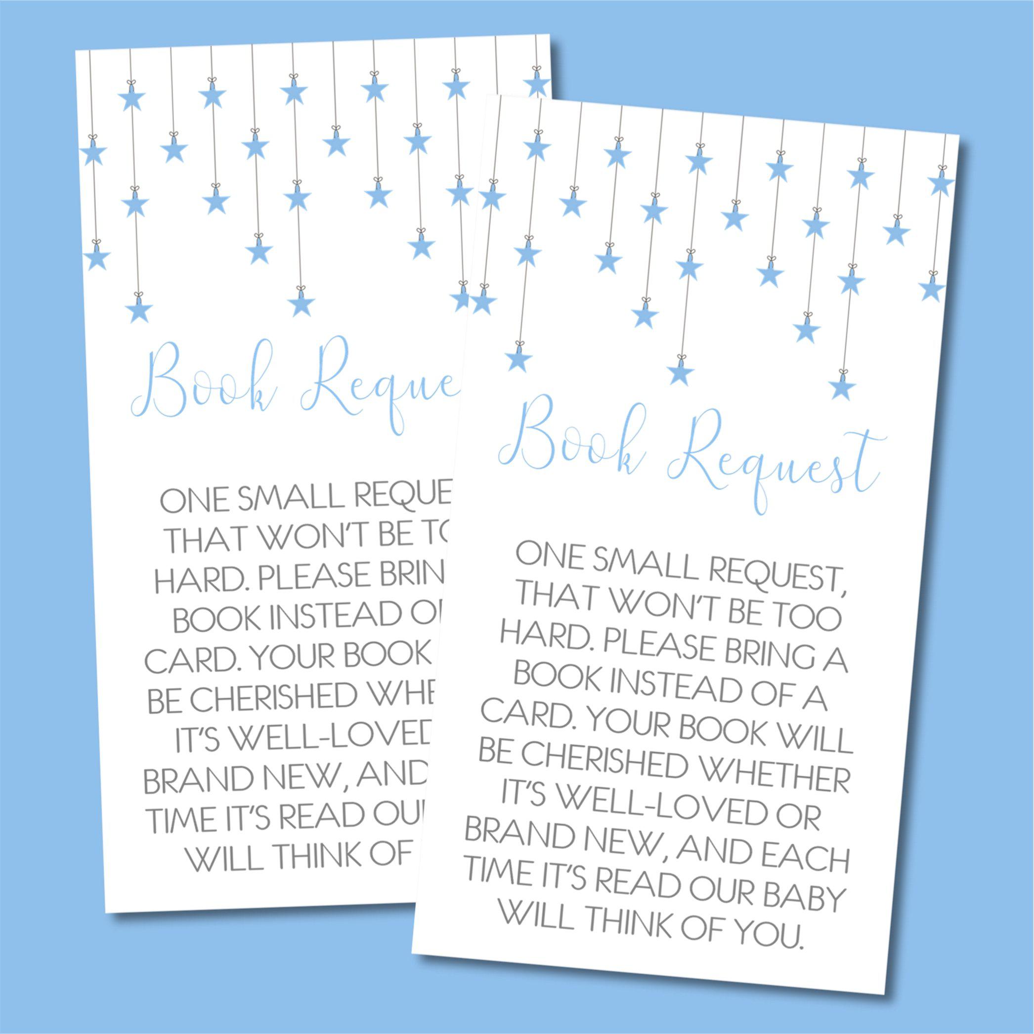 Blue Little Star Book Request Cards