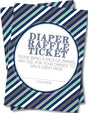 Blue & Mint Striped Diaper Raffle Tickets