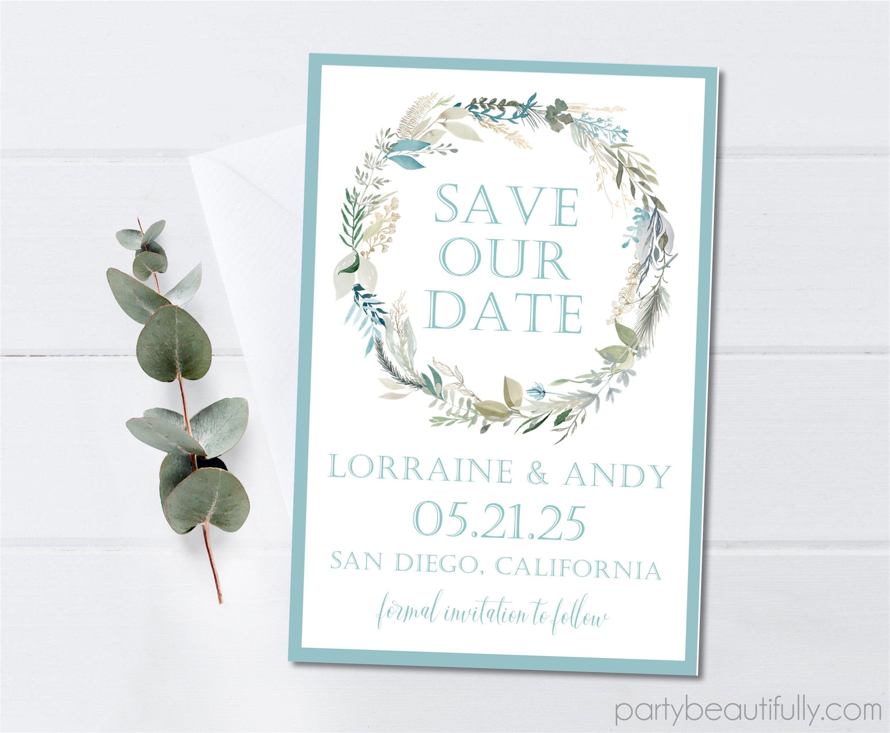 Blue Rustic Wedding Save The Date Cards