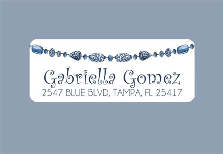 Blue Tribal Address Labels