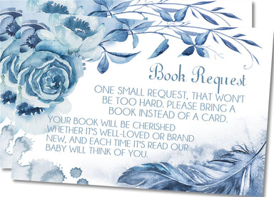 Blue Tribal Feather Book Request Cards