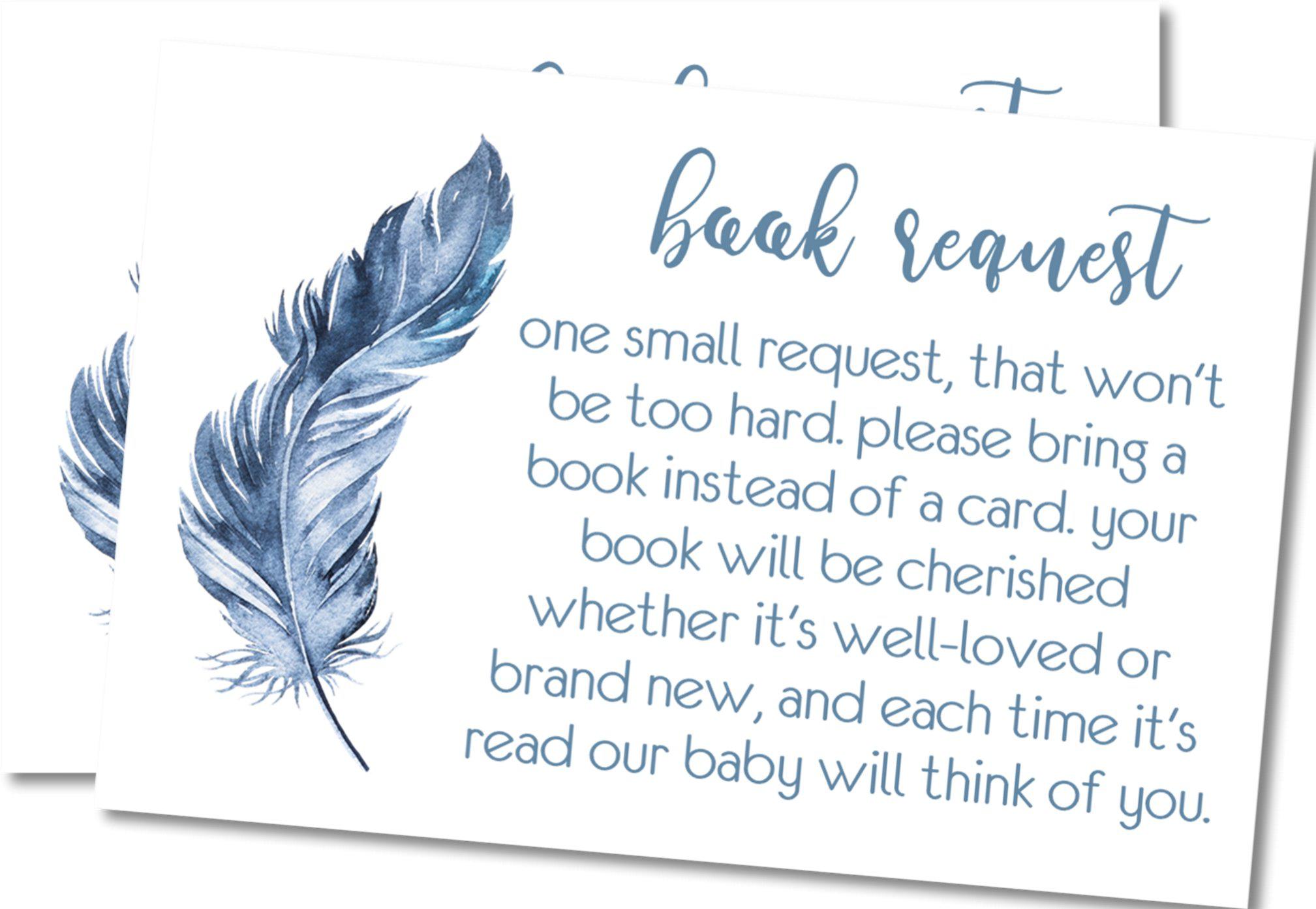 Blue Tribal Feather Book Request Cards