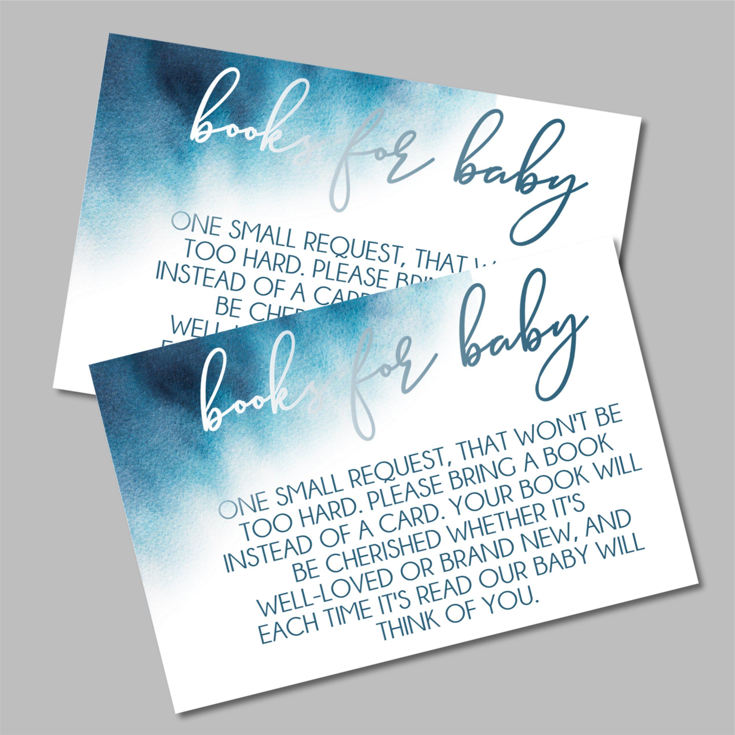 Blue Watercolor Book Request Cards
