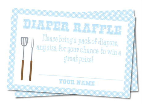 Blue BBQ Baby Shower Diaper Raffle Printable