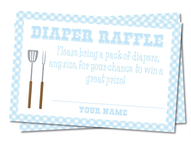 Blue BBQ Baby Shower Diaper Raffle Printable