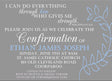 Blue and gray Confirmation invitation