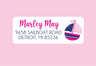 Blue and pink sailboat address labels