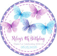 Blue and purple butterfly sticker for girls party favors