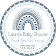 Blue boho rainbow baby shower sticker