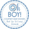 Blue donut Oh Boy baby shower sticker
