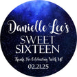 Blue galaxy Sweet 16 birthday sticker design