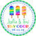 Blue green popsicle birthday sticker design