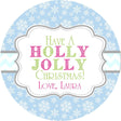 Blue holly jolly Christmas sticker