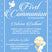 Blue polka dot first holy communion invitation for girls