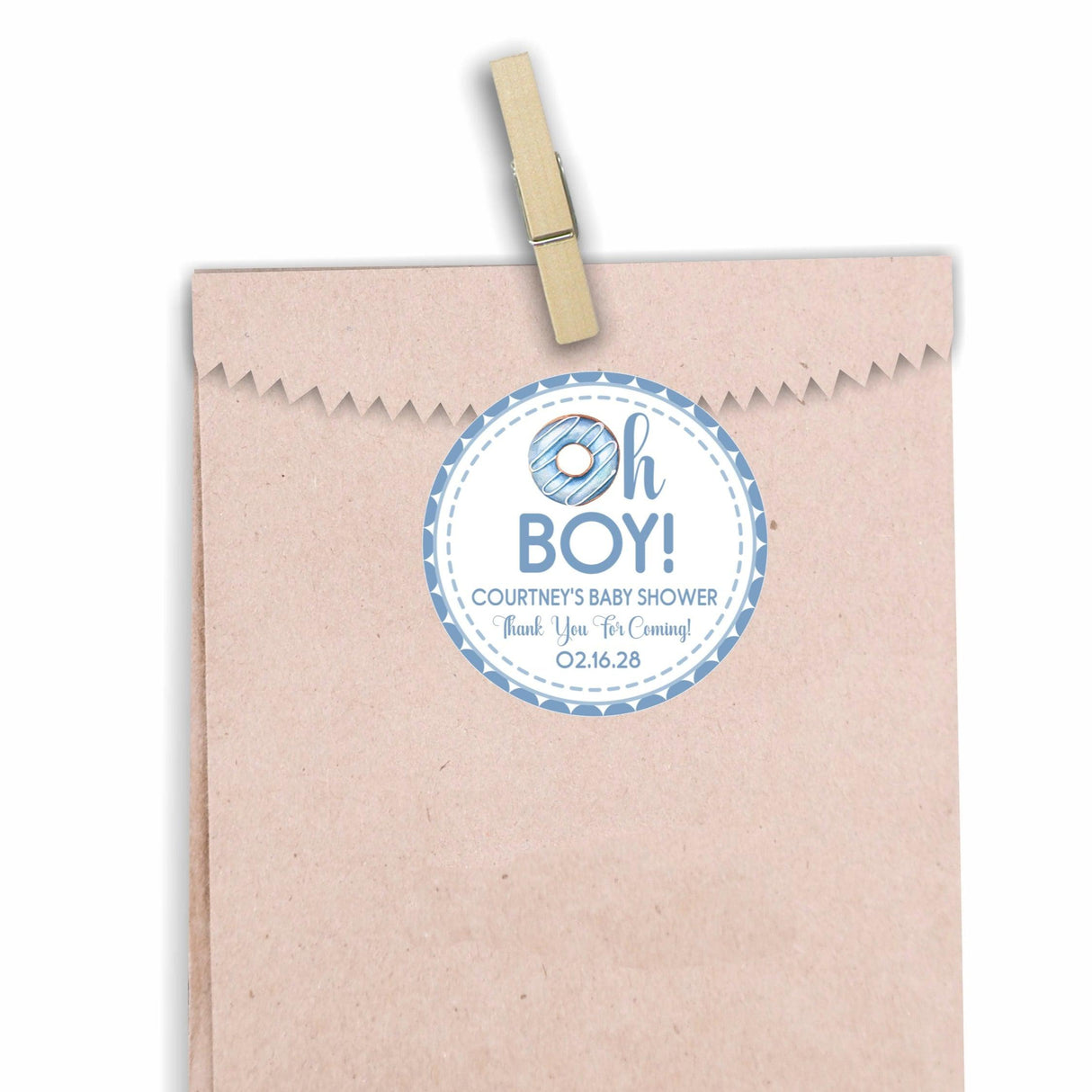 Blue watercolor donut baby sprinkle sticker