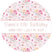 Boho birthday party label with soft pastel florals