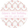 Boho floral party favor label in soft pinks
