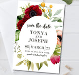 Boho poppy wildflower save the date