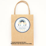 Boho rainbow boy baby shower favor label