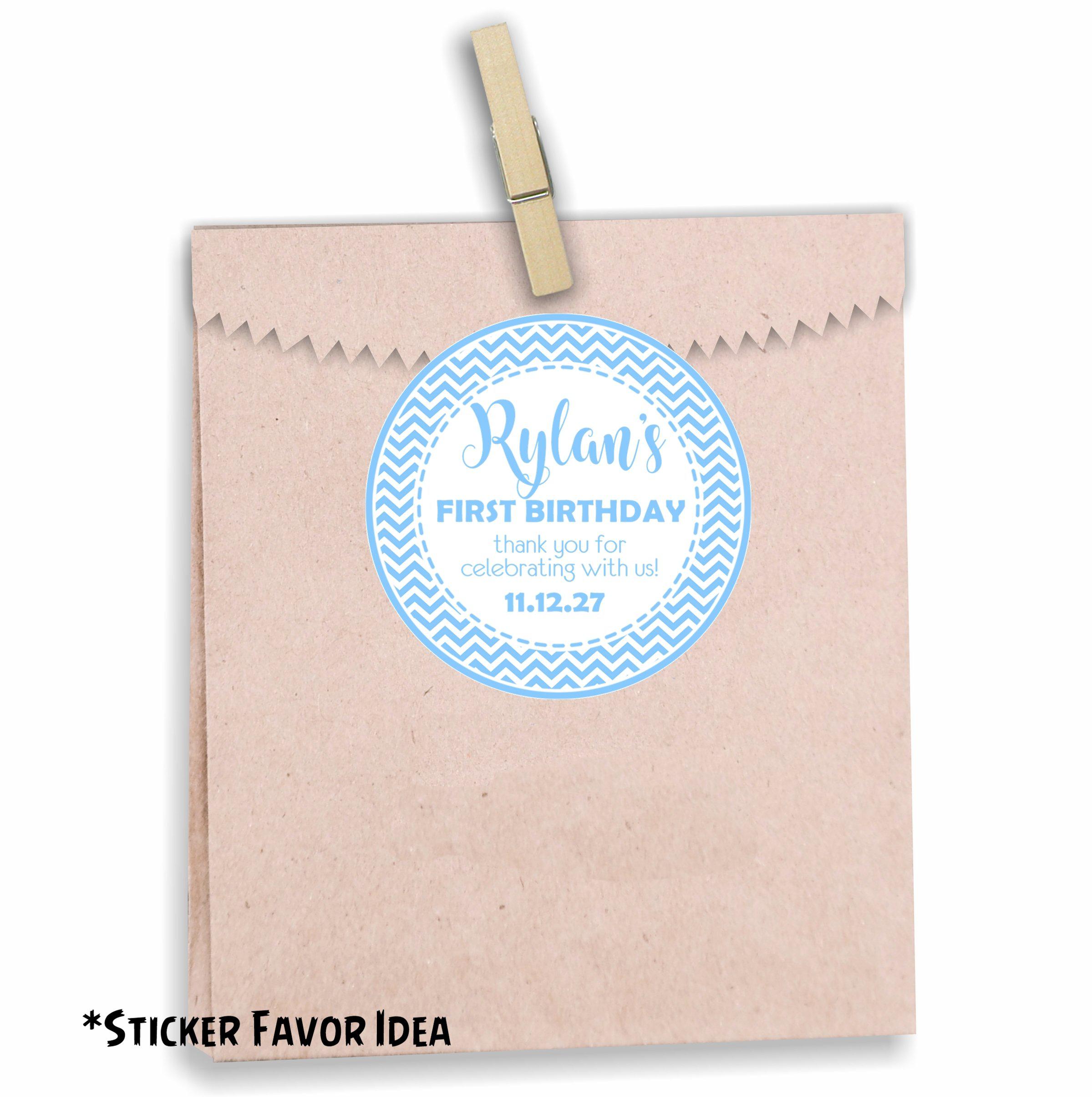 Boys Blue 1st Birthday Party Stickers Or Favor Tags
