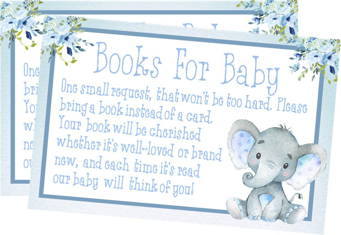 Boys Blue Elephant Book Request Cards