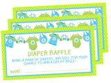 Boys Clothesline Diaper Raffle Tickets