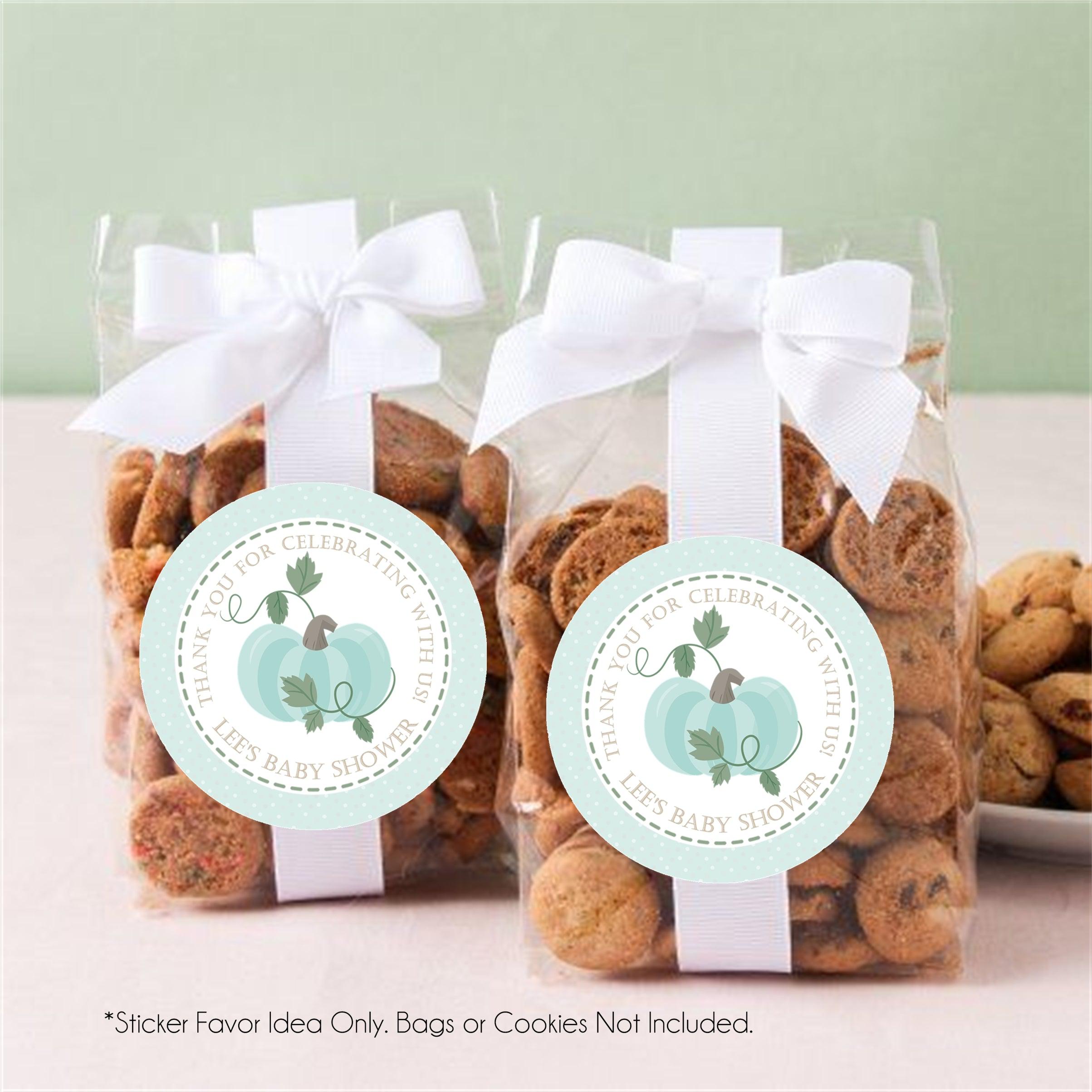Boys Fall Pumpkin Baby Shower Stickers Or Favor Tags