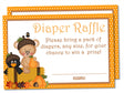Boys Fall Teddy Bear Diaper Raffle Tickets