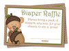 Boys Fall Teddy Bear Diaper Raffle Tickets
