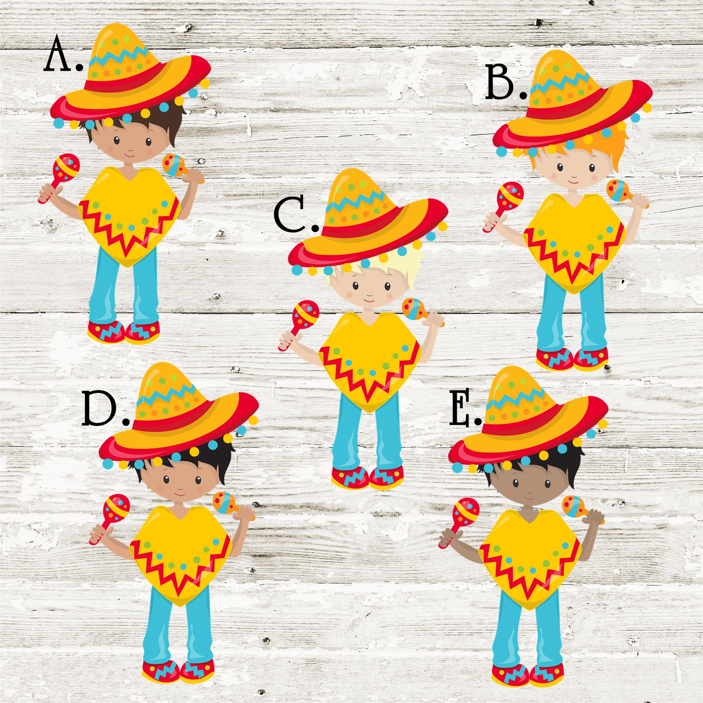 Boys Fiesta Birthday Party Stickers Or Favor Tags