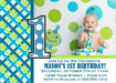 Boys Frog 1st Birthday Party Invitations