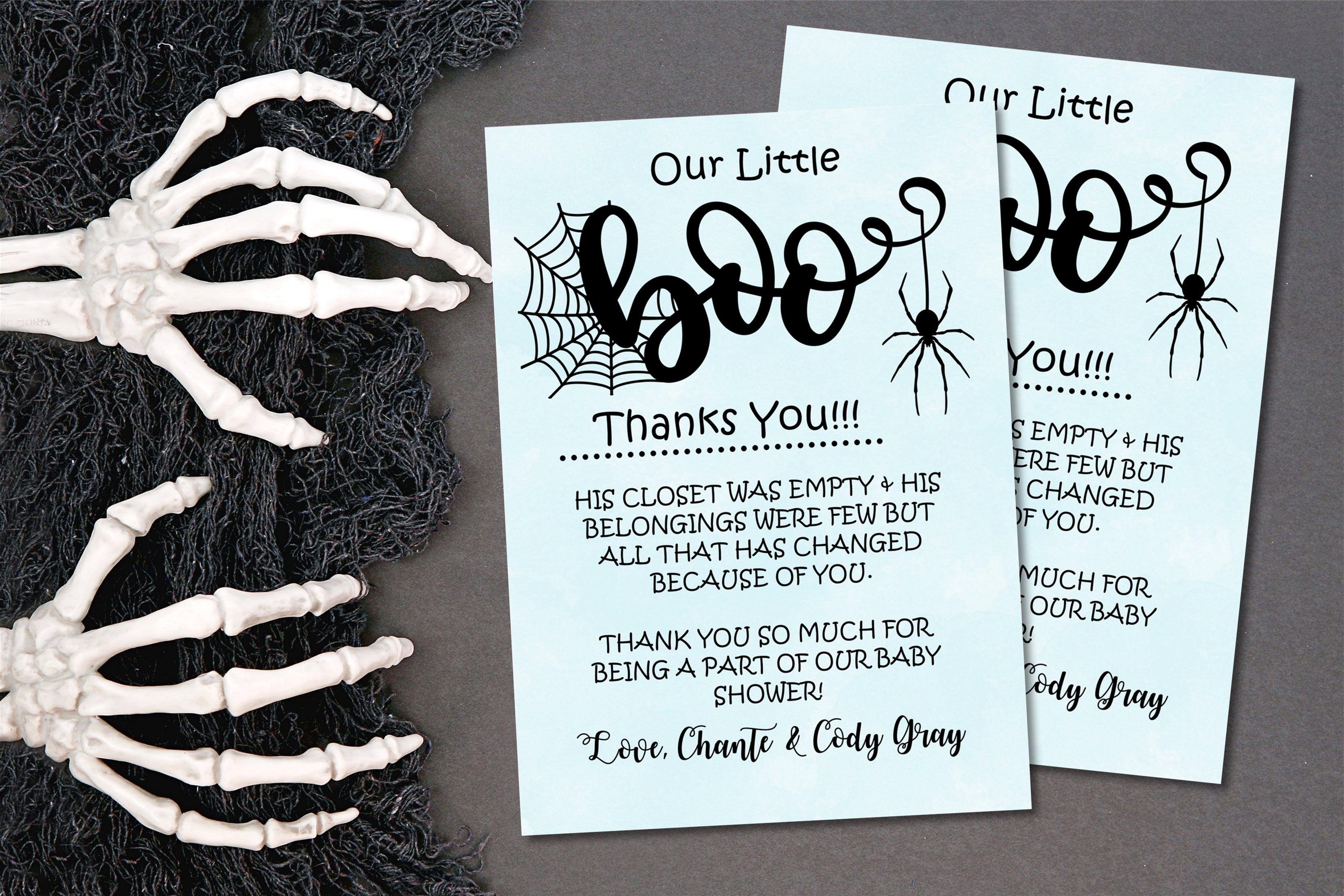 Boys Halloween Baby Shower Thank You Cards